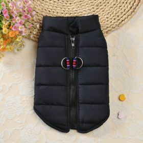 Autumn And Winter Zipper Vest Warm Pet Clothes (Option: Black-2XL)