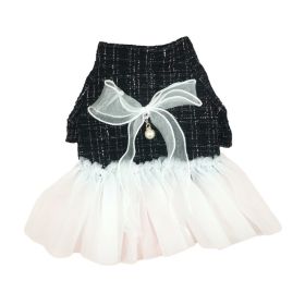 Small Dog Teddy Bichon Clothes Yarn (Option: Black And White-L)