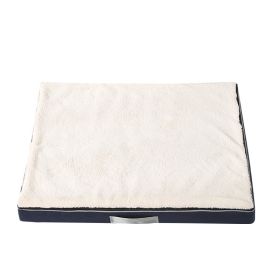 Memory Foam Pet Autumn And Winter Waterproof Gasket (Option: White And Blue-90X70X10CM)