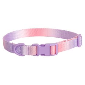 Large Anti-rust Gradient In Dog Collar (Option: Purple Pink-L)