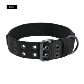 Medium Large Dog Collar Outdoor Tactics Nylon Collar (Option: Black-XL)
