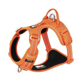 Dogs Pet Harness Reflective Hand Holding Rope (Option: Orange-M)